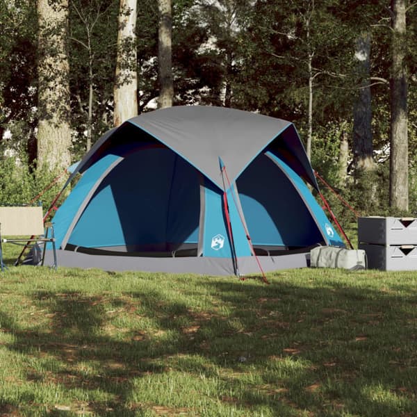 4-personers campingtelt vandtæt blå