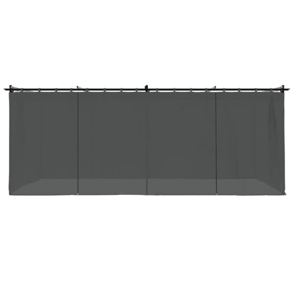 Paviljong med draperi antracit 6x3 m stål