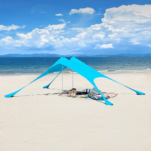 Rootz udendørs baldakin - Solsejl - Strandtelt - UPF30+ beskyttelse - 300 cm x 300 cm x 200 cm - Letvægts 1,92 kg - Bærbar - Nem montering