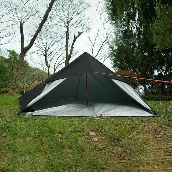 Camping Tält Tarp, Snabb Automatisk Inställning, Hållbart Bomullstyg,Svart