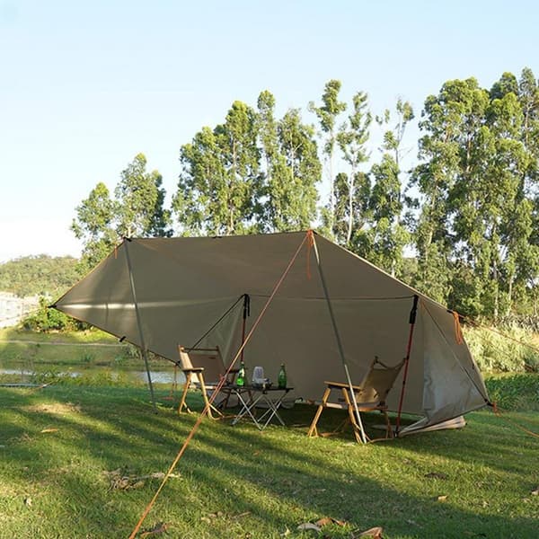 Camping Tält Tarp, Snabb Automatisk Inställning, Hållbart Bomullstyg,Svart