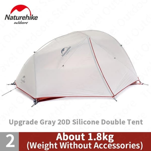 Ultralight 2-person telt til camping, vandtæt nylon, holdbare aluminiumsstænger,20D-Grøn