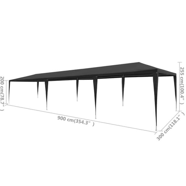 Partytält PE 3x9 m antracit