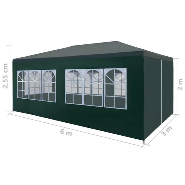 Partytält 3x6 m grön