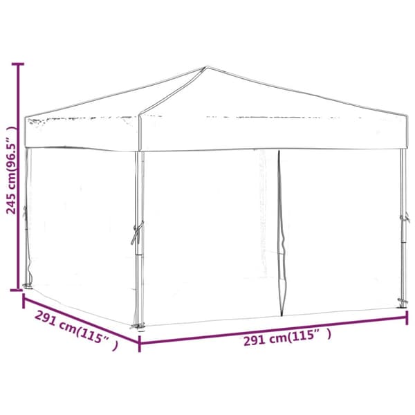 Hopfällbart partytält med sidoväggar taupe 3x3 m