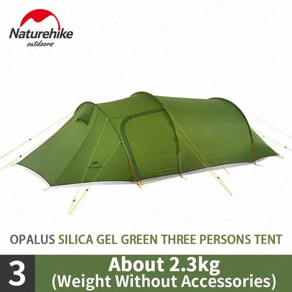 Naturehike Tunnel Tält, Ultralätt för 3 Personer, Vattentätt 20D Nylon,3 personer-20D