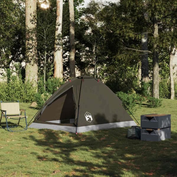 vidaXL 2-personers campingtelt vandtæt kuppel brun