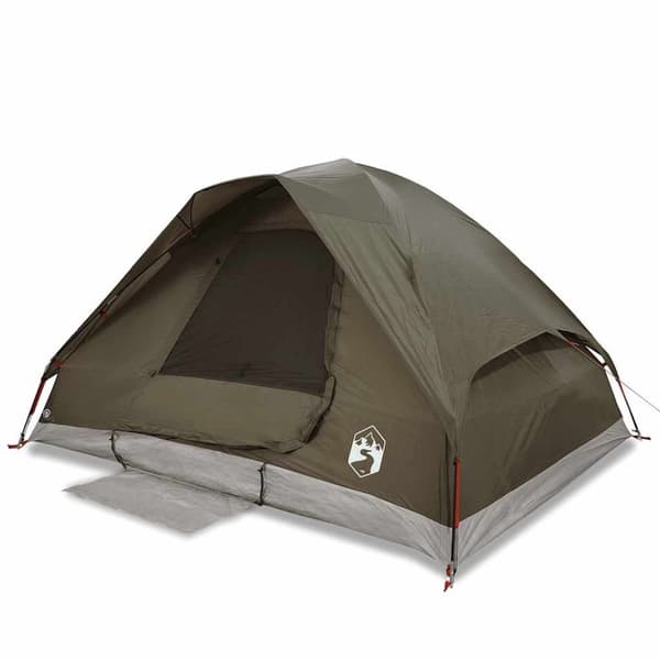 vidaXL Kuppeltelt for camping 4 personer brun vanntett