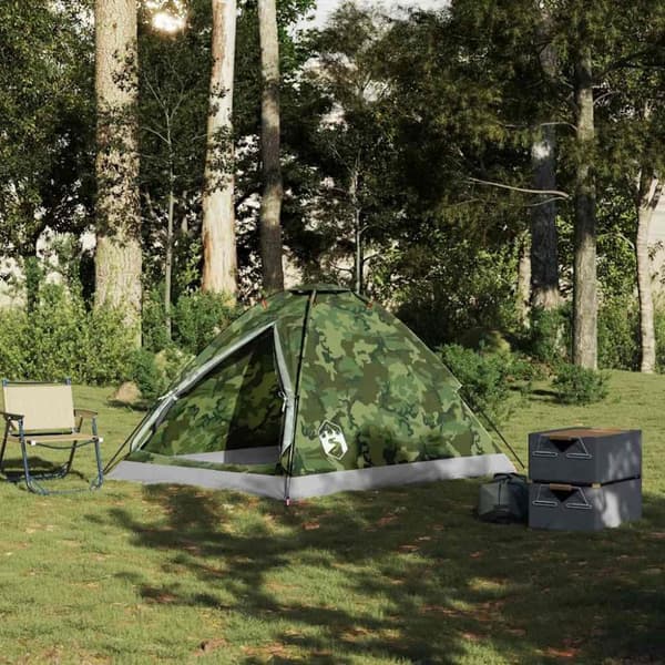 vidaXL 2-personers campingtelt vandtæt kuppel camouflage