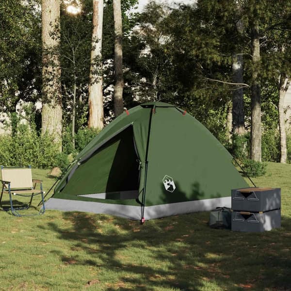 vidaXL 4-personers campingtelt vandtæt kuppel olivengrøn