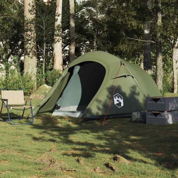 vidaXL Campingtält tunnel 3 personer olivgrön vattentätt