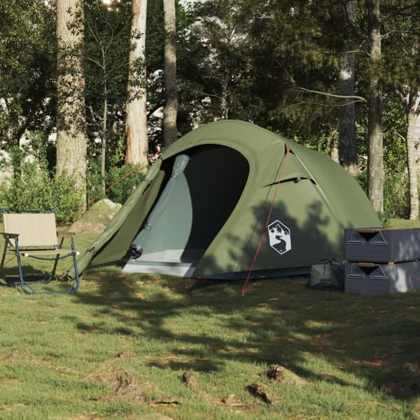 vidaXL Tunneltelt for camping 2 personer olivengrønn vanntett