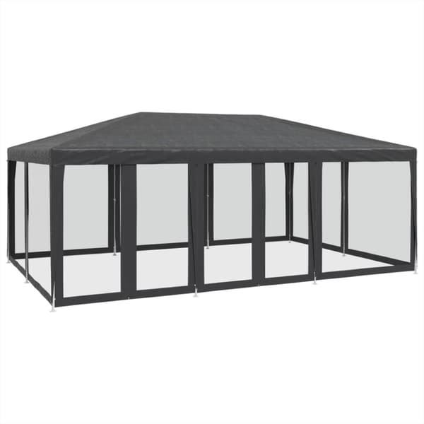 vidaXL juhlateltta 10 mesh-sivuseinillä antrasiittia 6x4 m HDPE
