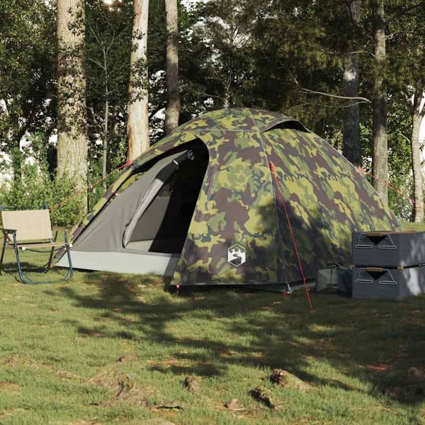 vidaXL Kuppeltelt for camping 4 personer kamuflasje vanntett
