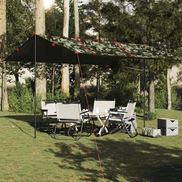 vidaXL Campingpresenning kamuflasje 451x420 cm vanntett
