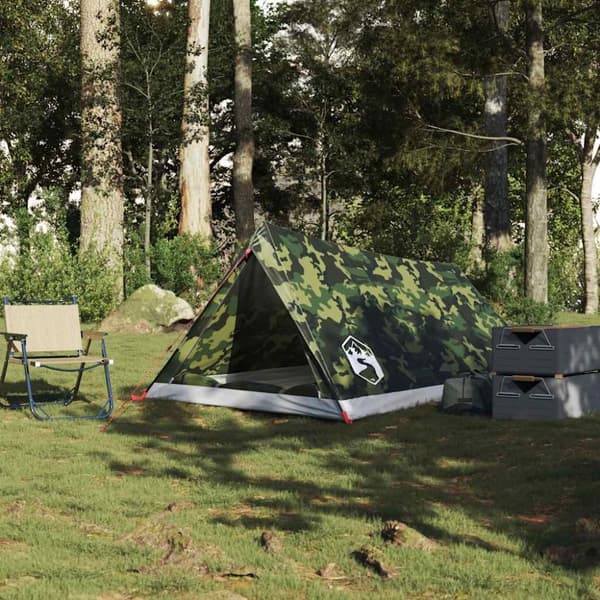 vidaXL Campingtält 2 personer kamouflage vattentätt