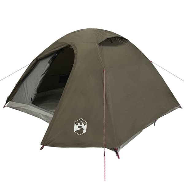 vidaXL Kuppeltelt for camping 3 personer brun vanntett