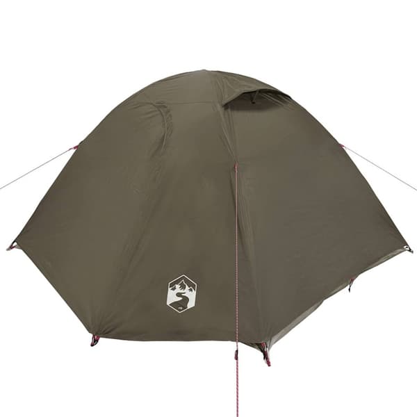 vidaXL Kuppeltelt for camping 3 personer brun vanntett