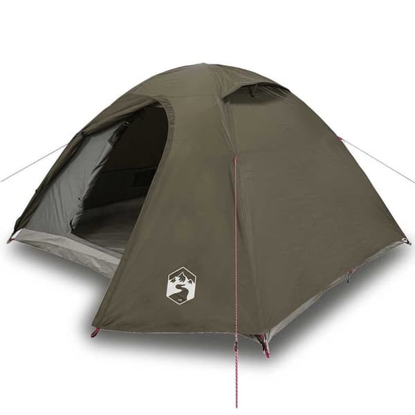 vidaXL Kuppeltelt for camping 3 personer brun vanntett