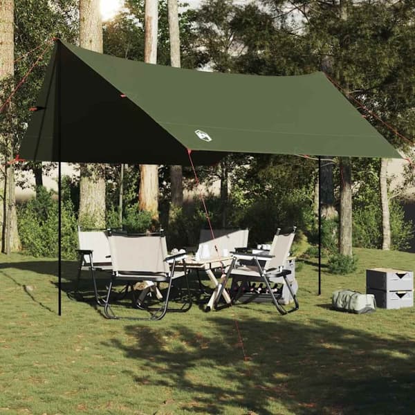 vidaXL Leirintäalue tarp oliivinvihreä 438x376x212 cm vedenpitävä