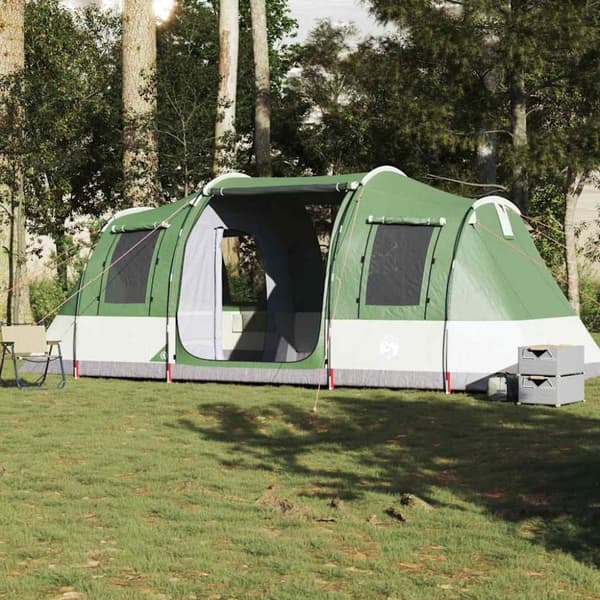 vidaXL Campingtält tunnel 4 personer grön vattentätt