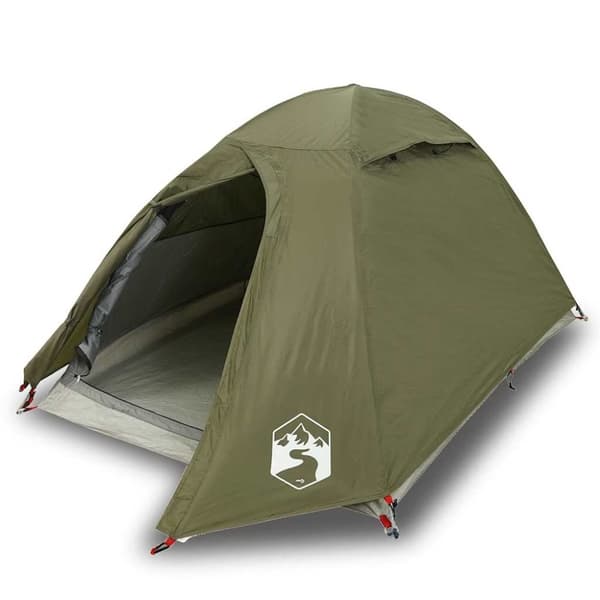 vidaXL Camping Teltta Dome 2-hengen oliivinvihreä vedenpitävä
