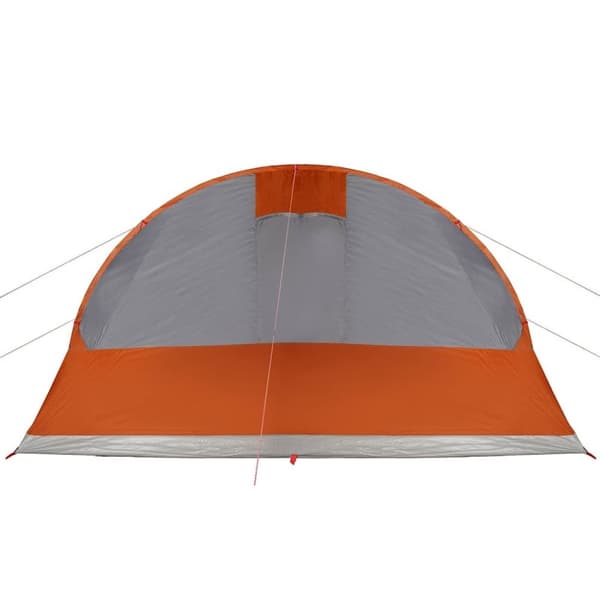 vidaXL Tunneltelt for camping 5 personer grå og oransje vanntett