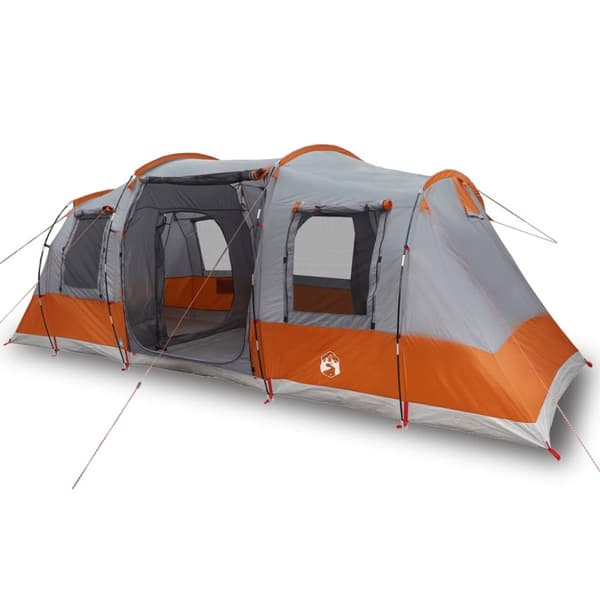 vidaXL 4-personers campingtelt vandtæt grå og orange