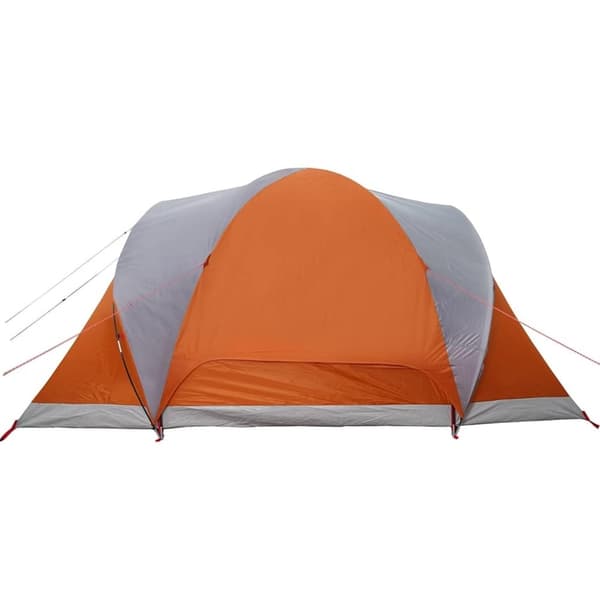 vidaXL Kuppeltelt for camping 6 personer grå og oransje vanntett
