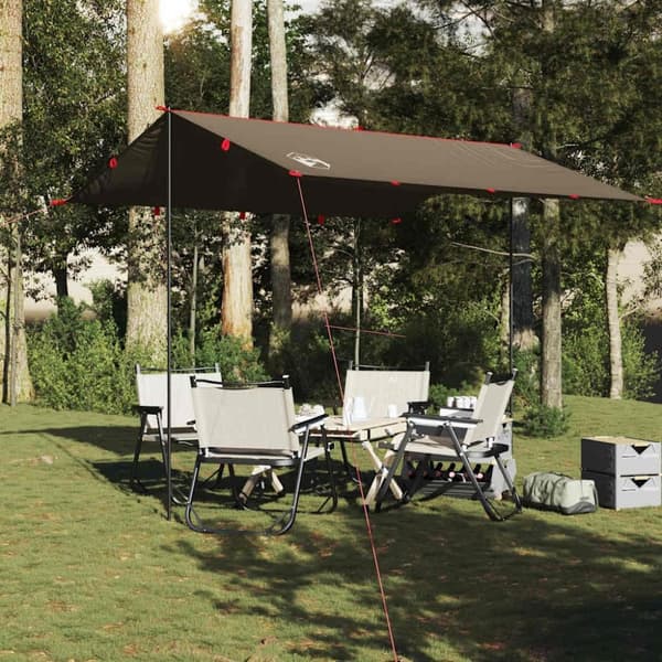 vidaXL Campingpresenning brun 306x306 cm vanntett