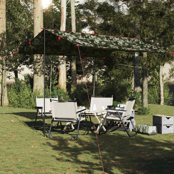 vidaXL Tarp kamouflage 306x306 cm vattentät