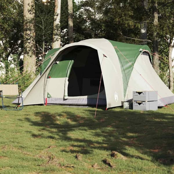 vidaXL Kuppeltelt for camping 6 personer grønn vanntett