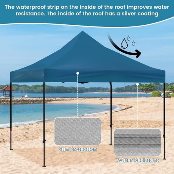 Rootzin kokoontaitettava puutarhahuvimaja - Ulkopaviljonki - Pop Up -katos - UV-suoja - 289cm x 330cm x 289cm
