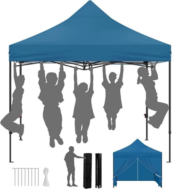 Rootz Folding Havepavillon - Udendørs Pavillon - Pop Up Baldakin - UV-beskyttelse - 289 cm x 330 cm x 289 cm