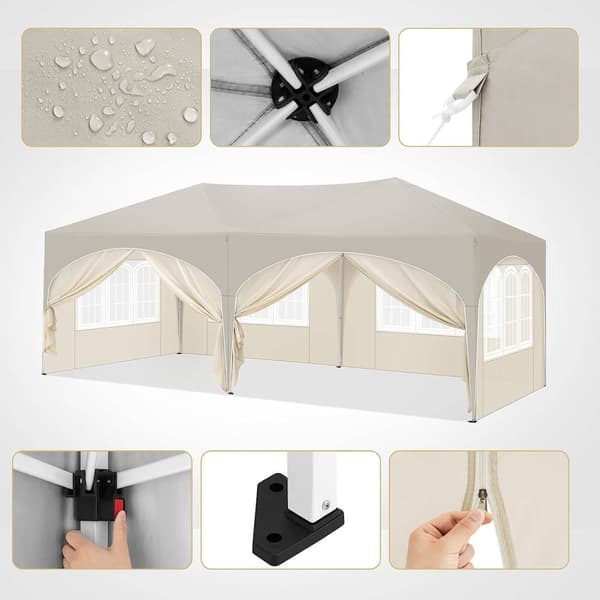 Rootz Garden Gazebo 3x6m - Ulkokatos - Pop Up -teltta - UV-suoja - Vettä hylkivä - 250-254-258cm - Täydelliset tarvikkeet