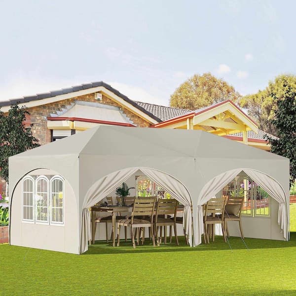 Rootz Garden Gazebo 3x6m - Ulkokatos - Pop Up -teltta - UV-suoja - Vettä hylkivä - 250-254-258cm - Täydelliset tarvikkeet