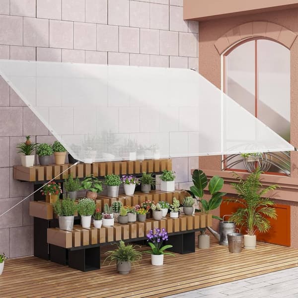 Rootz vedenpitävä suojapeite PE - Läpinäkyvä peite - UV-kestävä - Vahvistetut kulmat - 3m x 4m - Säänkestävä ulkokansi
