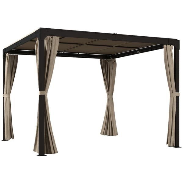 Rootz Gazebo - Ulkopaviljonki - Puutarhakatos - Tukeva kangas - Alumiini- ja teräsrunko - 295cm x 295cm x 220cm