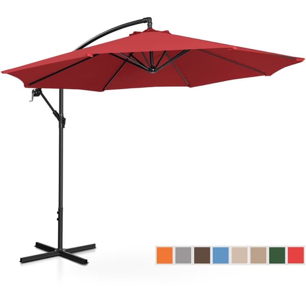 Haveparaply med bom, rund, vipbar, diameter. 300 cm bordeaux