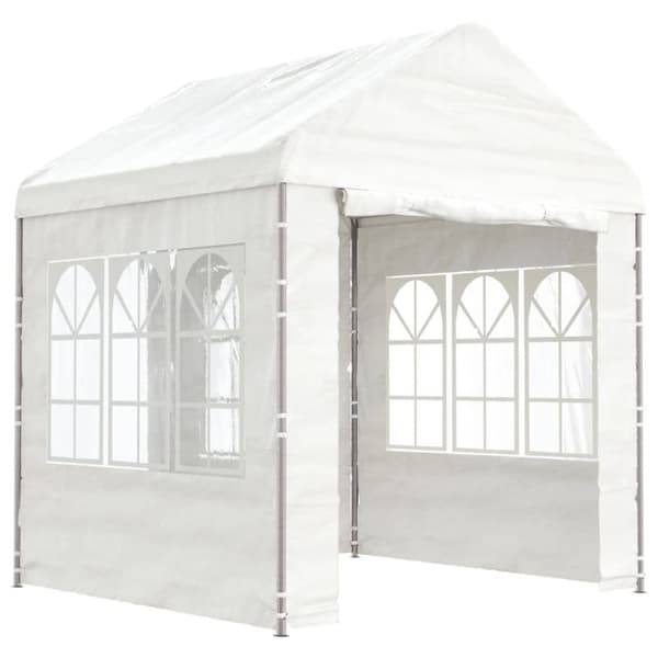 Paviljong med tak vit 2,28x2,23x2,69 m polyeten