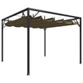 Miniatyrbild 1 av 2: Paviljong med infällbart tak 3x3 m taupe 180 g/m²