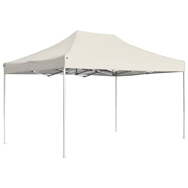 Hopfällbart partytält aluminium 4,5x3 m gräddvit