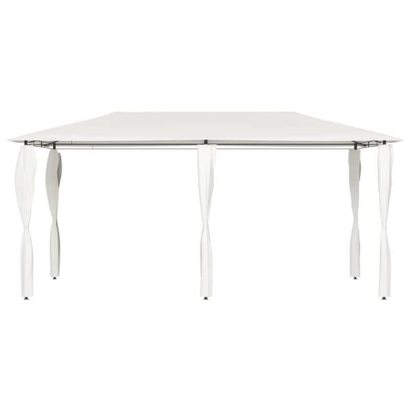 Paviljong med stolpar 2,98x5,3x2,59 m gräddvit 160 g/m²