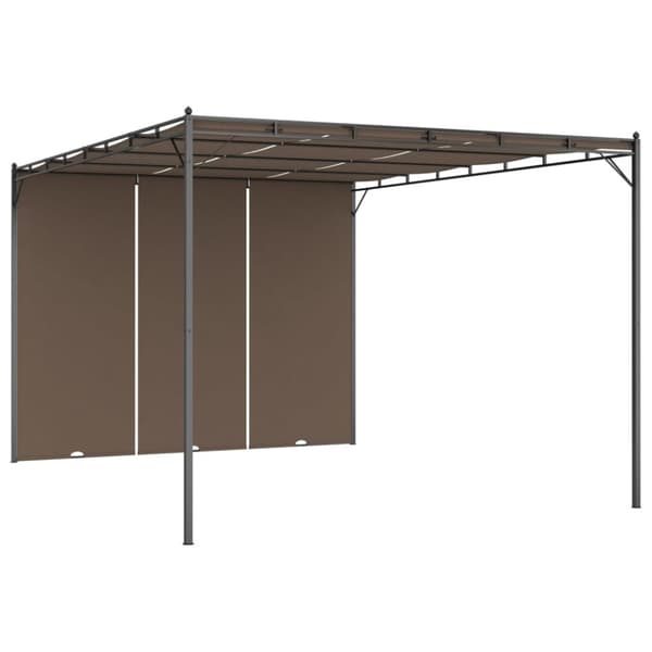Trädgårdspaviljong med draperier 4x3x2,25 m taupe