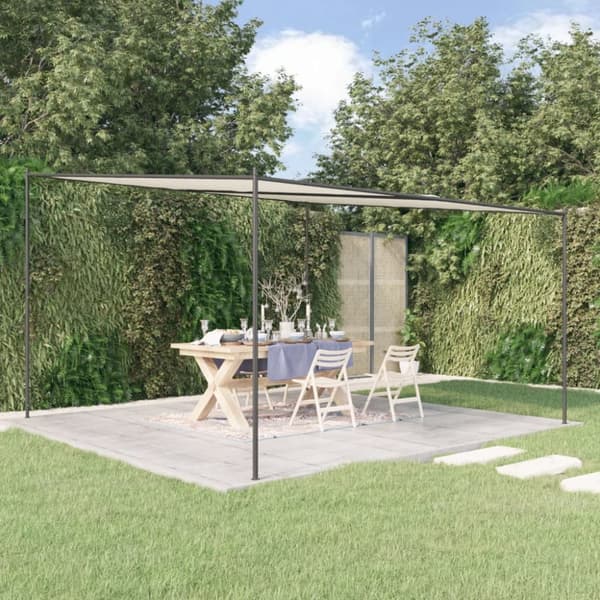 Paviljong vit 4x4 m 180 g/m² tyg och stål