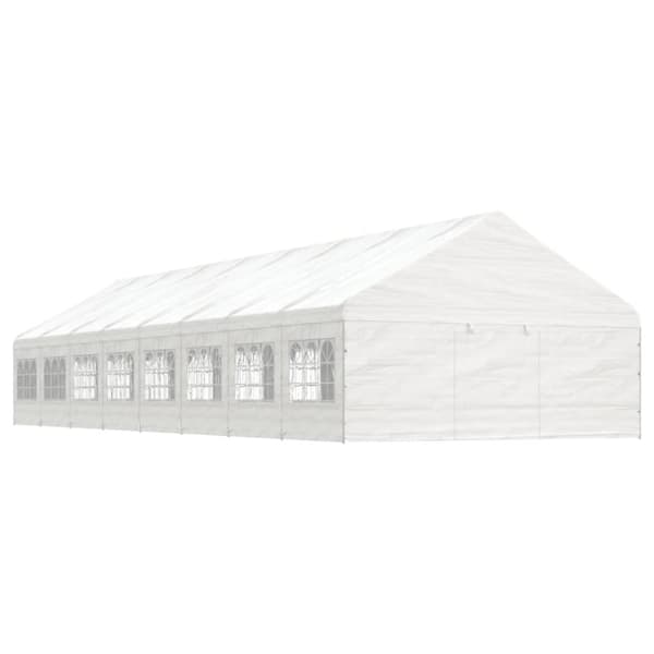 Paviljong med tak vit 17,84x5,88x3,75 m polyeten