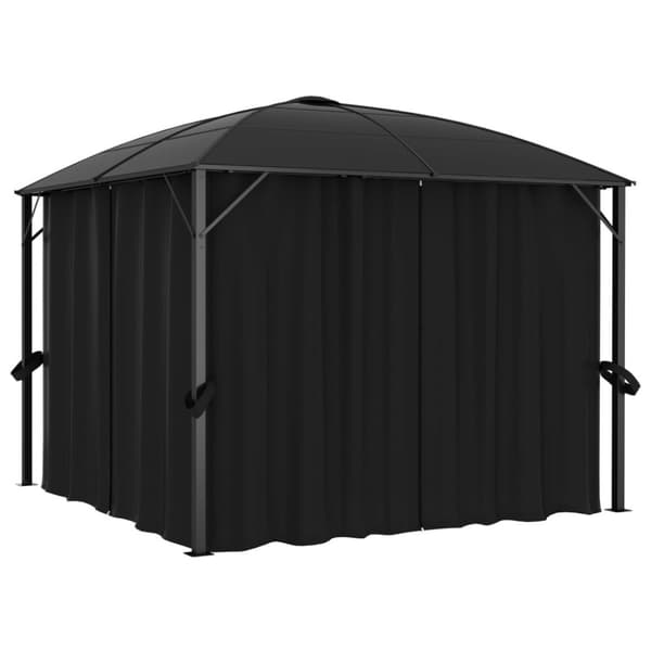 Paviljong med draperier 300x300x265 cm antracit