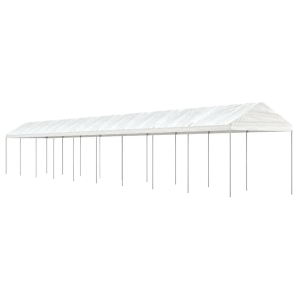 Paviljong med tak vit 20,07x2,28x2,69 m polyeten