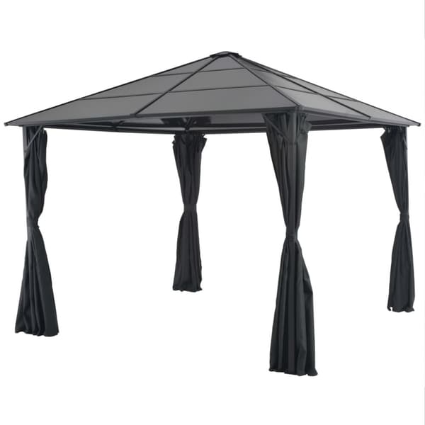 Paviljong med draperi aluminium 3x3 m svart