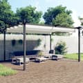 Miniatyrbild 1 av 2: Paviljong med infällbart tak 4x3 m gräddvit